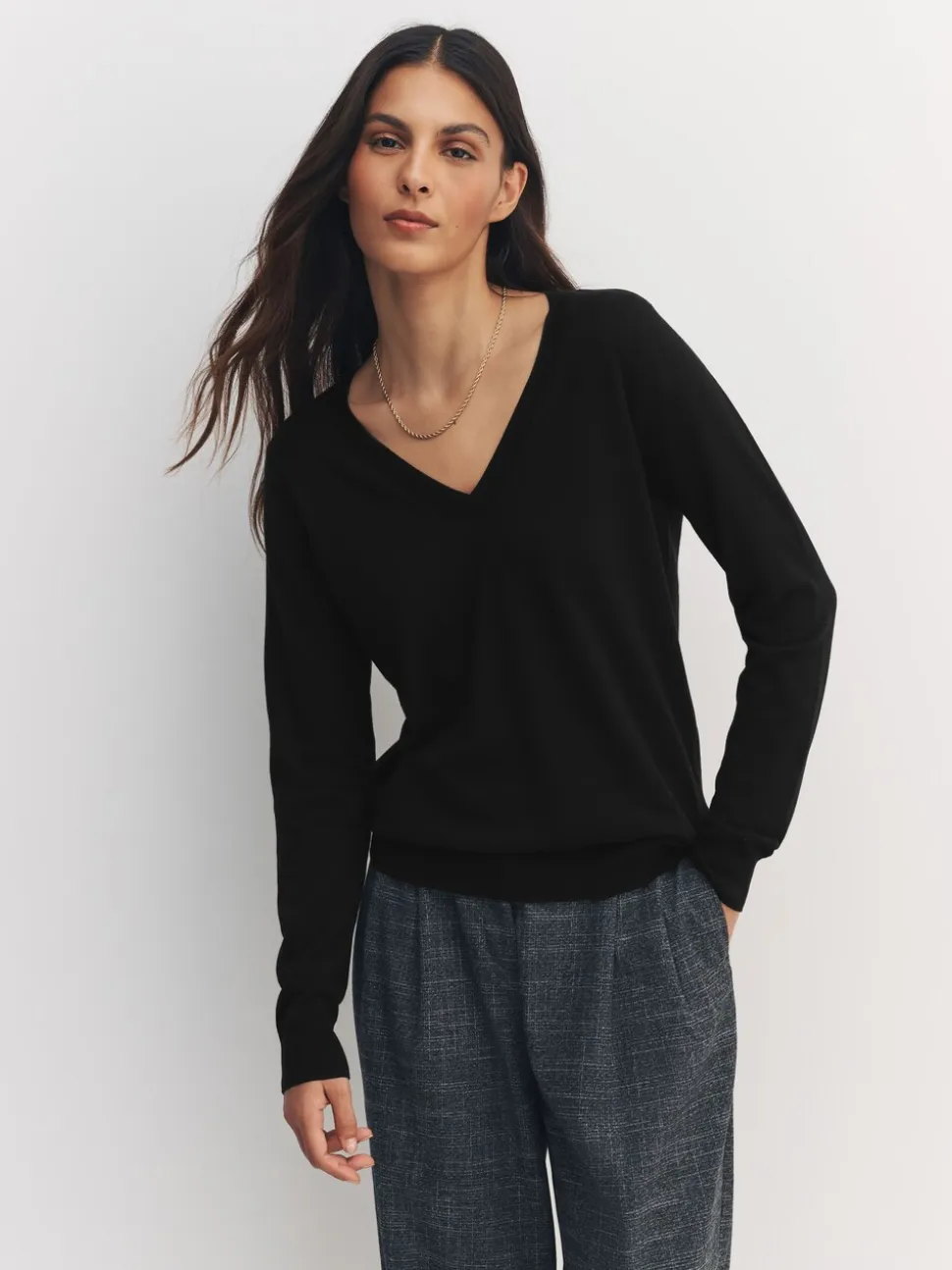 Zwart - Soft Touch V-Neck Cotton Rich Jumpers 2 Pack