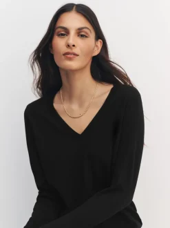 Zwart - Soft Touch V-Neck Cotton Rich Jumpers 2 Pack