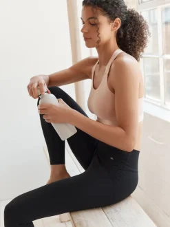 Zwart - Sport Dry Tech buikcorrigerende legging met hoge taille en volledige lengte