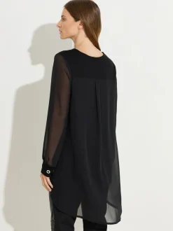 Zwart - Star by Julien MacDonald Zip Detail Eyelet Top