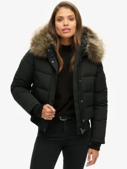Zwart - Superdry Everest bomberjack met capuchon