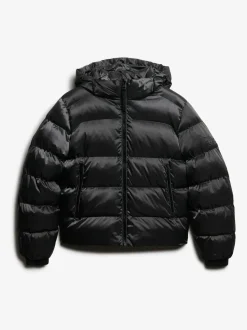 Zwart - Superdry luxe sport pufferjack met capuchon