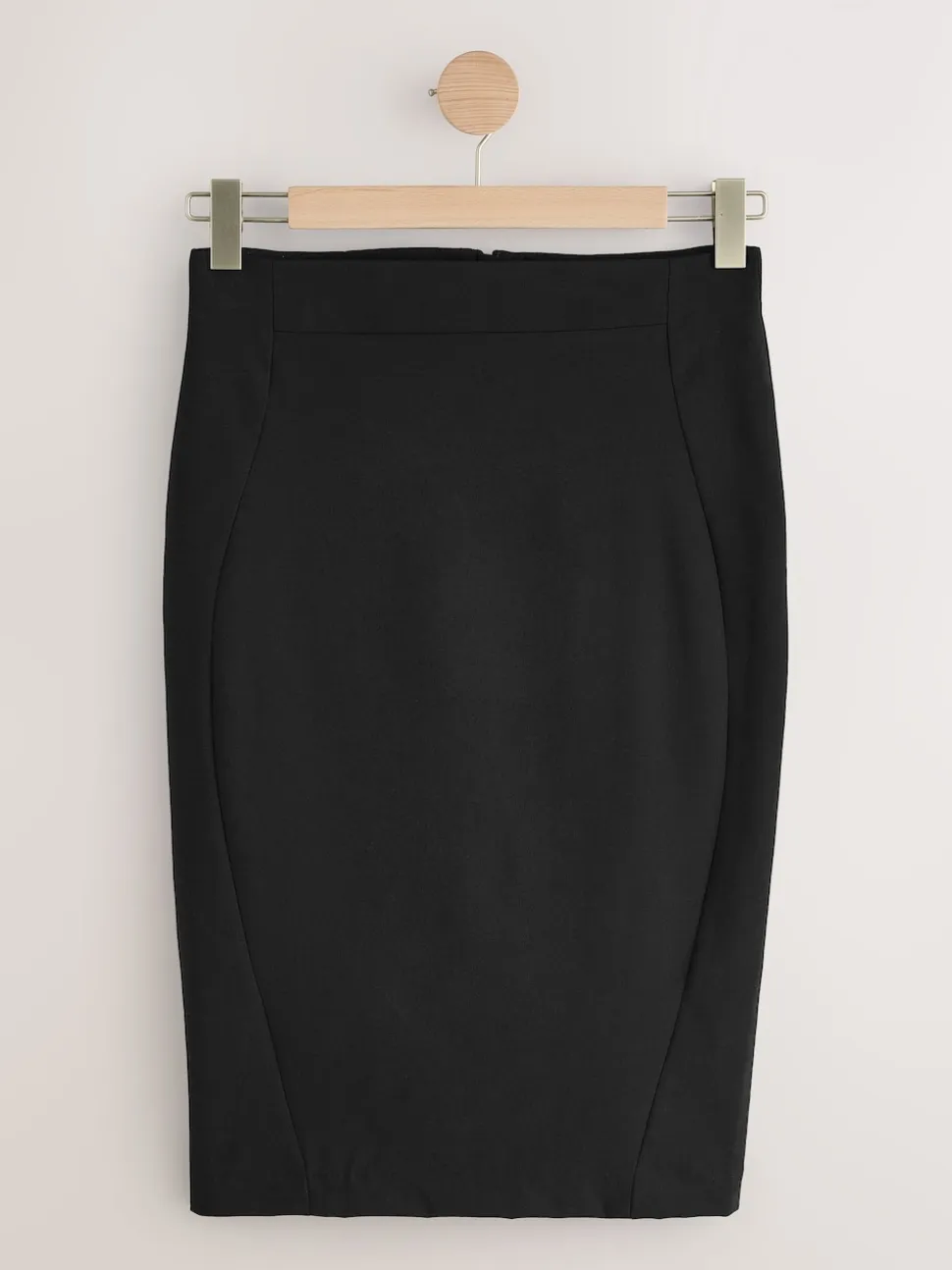 Zwart - Tailored Pencil Skirt With Wool