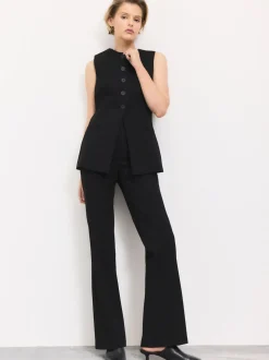 Zwart - Tailored Waistcoat With Wool