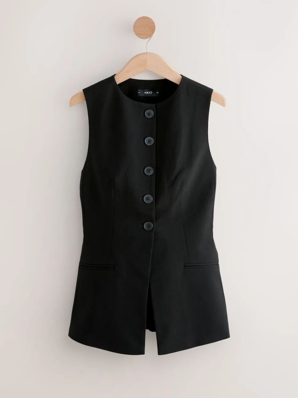 Zwart - Tailored Waistcoat With Wool