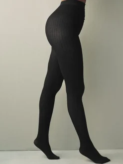 Zwart - Thermal Wool Blend Knitted Tights 1 Pack