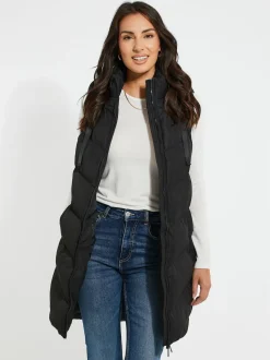 Zwart - Threadbare - Lange bodywarmer
