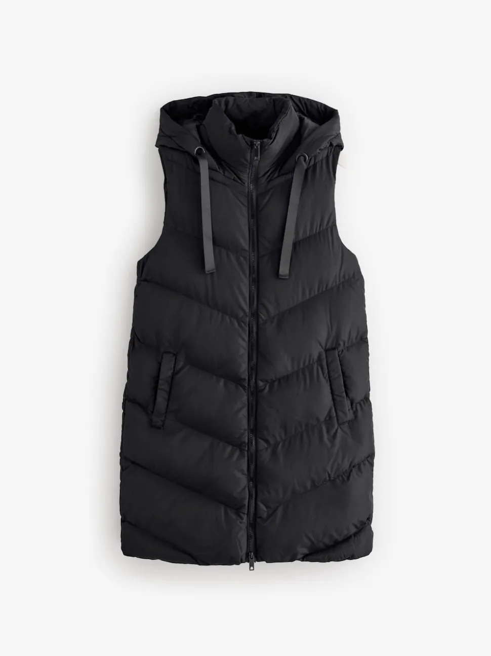 Zwart - Threadbare - Lange bodywarmer
