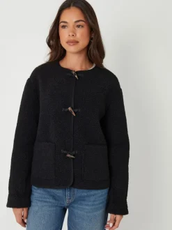 Zwart - Threadbare borg fleece Toggle jack