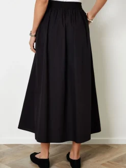 Zwart - Threadbare Midi rok met zakken