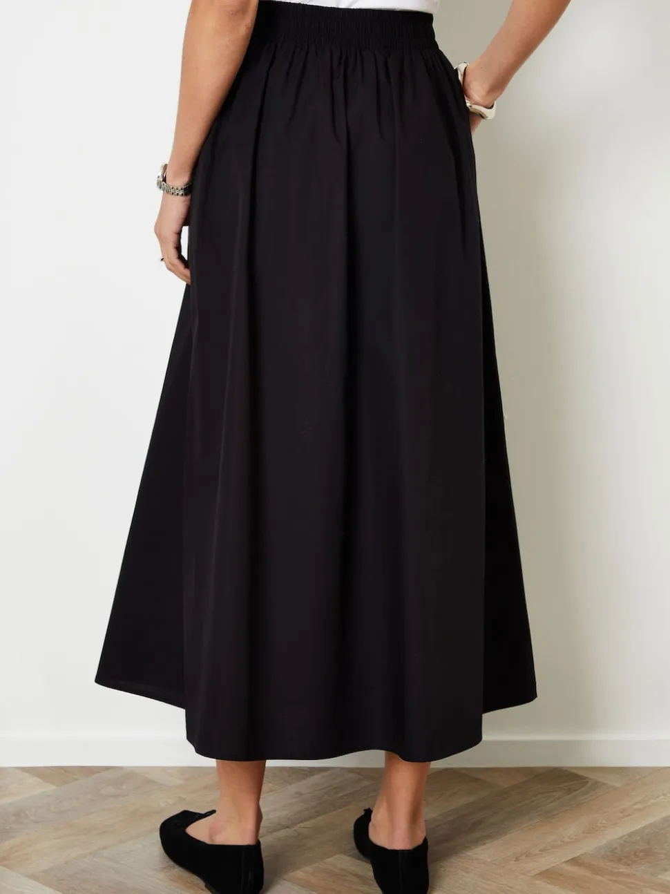 Zwart - Threadbare Midi rok met zakken