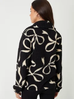 Zwart - Threadbare Quarter Zip Fleece