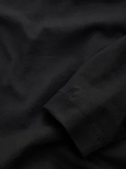 Zwart - T-shirt met lange mouwen en ronde hals