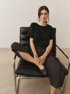 Zwart - T-Shirt With Linen