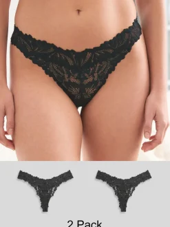 Zwart - Ultimate Comfort kanten slip verpakking van 2