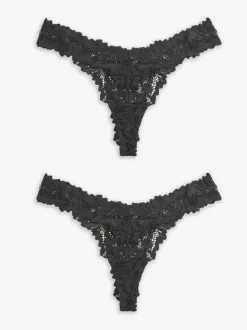 Zwart - Ultimate Comfort kanten slip verpakking van 2