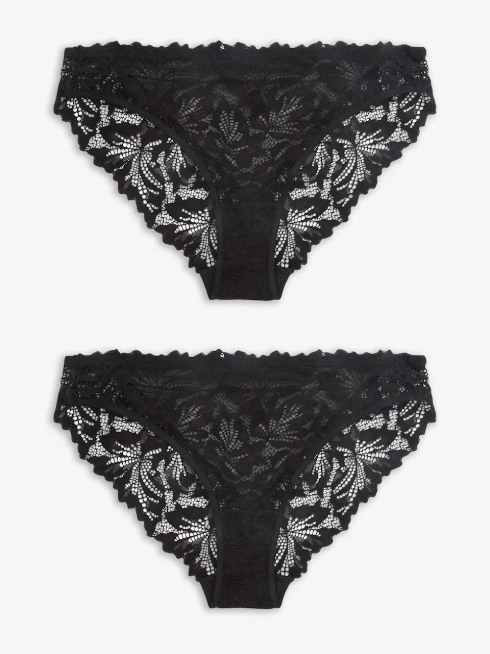 Zwart - Ultimate Comfort kanten slip verpakking van 2