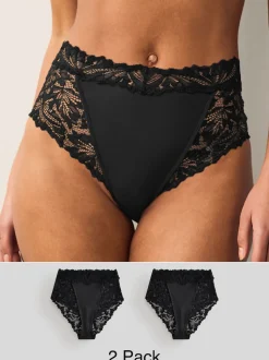 Zwart - Ultimate Comfort kanten slip verpakking van 2