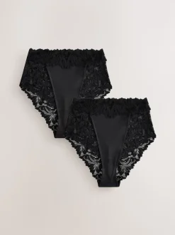 Zwart - Ultimate Comfort kanten slip verpakking van 2