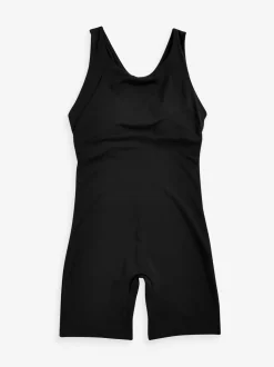 Zwart - Unitard buikcorrigerend badpak
