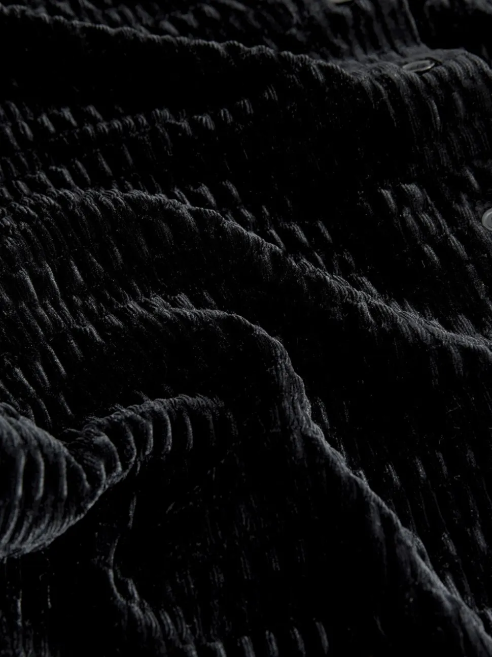 Zwart - Velvet Long Sleeve Shirred Cardigan