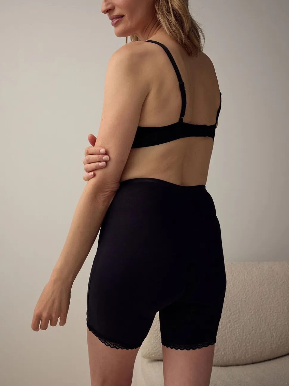 Zwart - Verkoelende katoenen shorts voor de menopauze