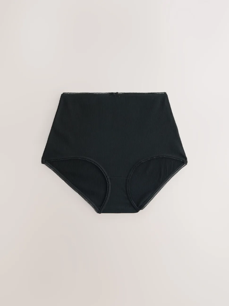 Zwart - Verpakking van 7 geribbelde katoenen slips