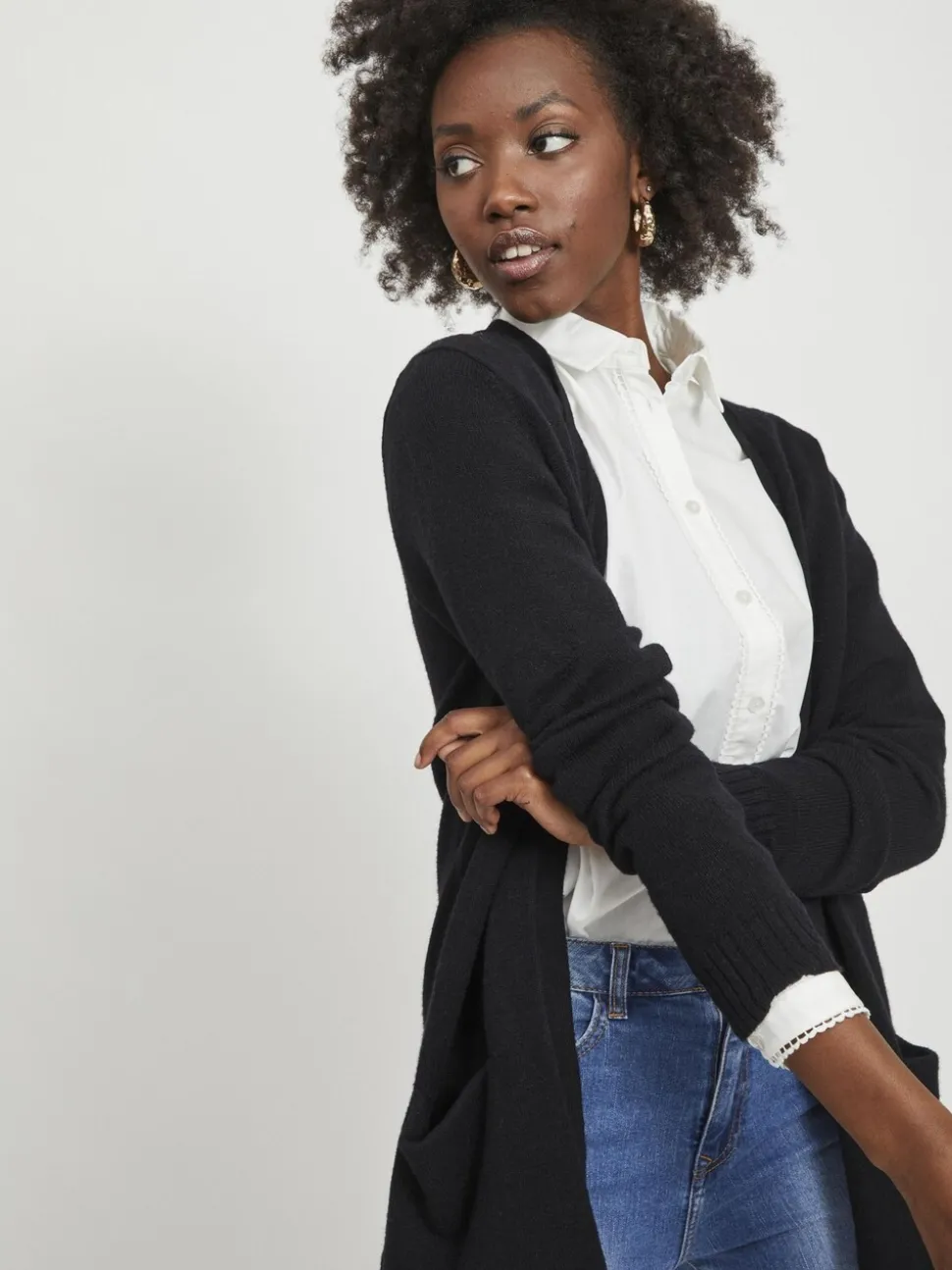 Zwart - VILA Long Sleeve Lightweight Knit Cardigan