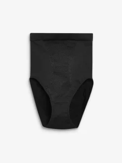 Zwart - Vormgevende naadloze slip voor gladdere dijen met stevige buikcorrectie