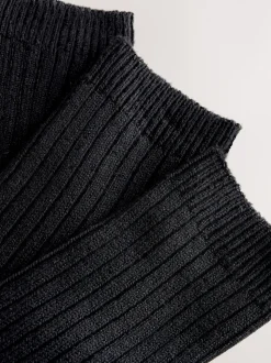 Zwart - Warm Handle Ribbed Ankle Socks 3 Pack