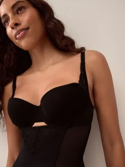 Zwart - Wear Your Own Bra - Vormgevende body met sterke buikcorrectie