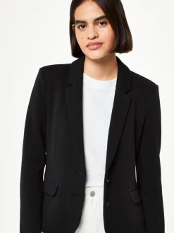 Zwart - Whistles jersey slim-fit jasje