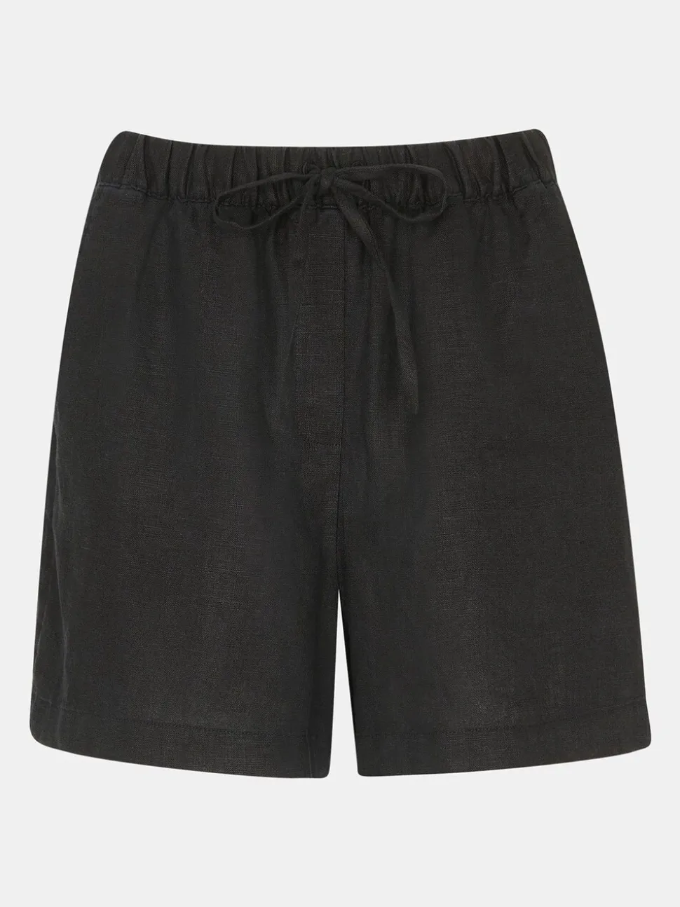Zwart - Whistles linnen short met elastische tailleband