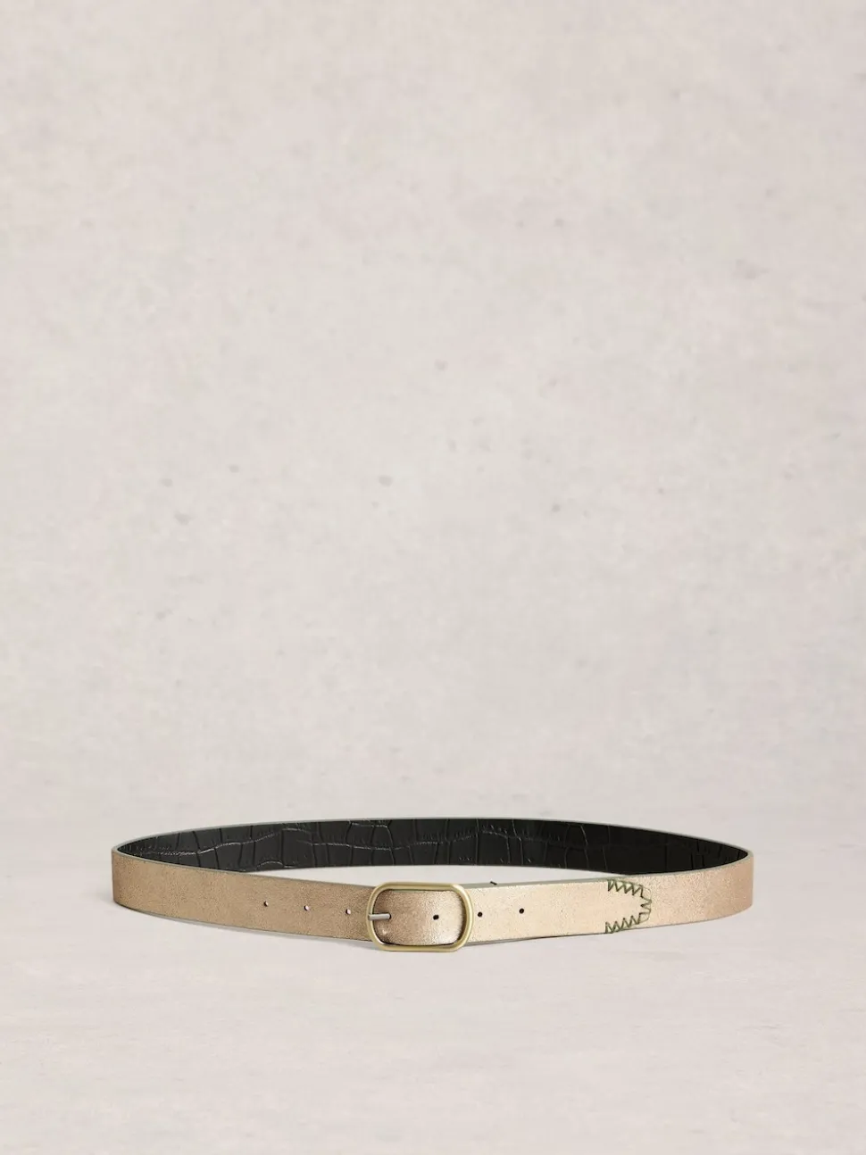 Zwart - White Stuff Reversible Leather Belt