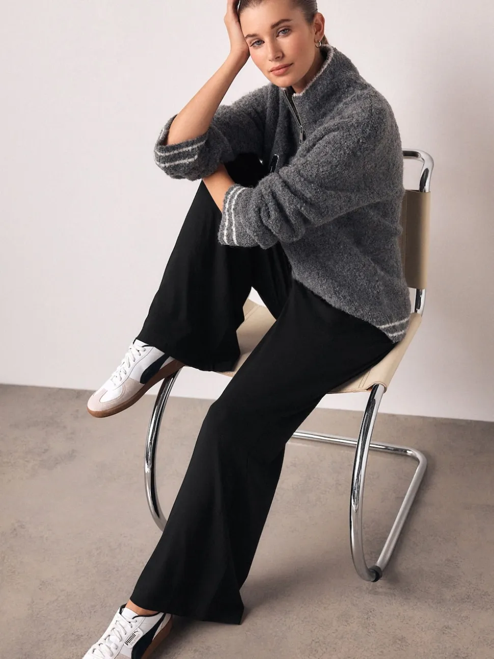 Zwart - Wide Leg Jersey Joggers