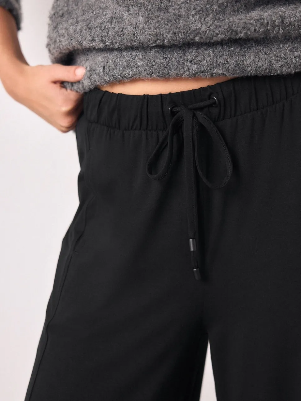 Zwart - Wide Leg Jersey Joggers