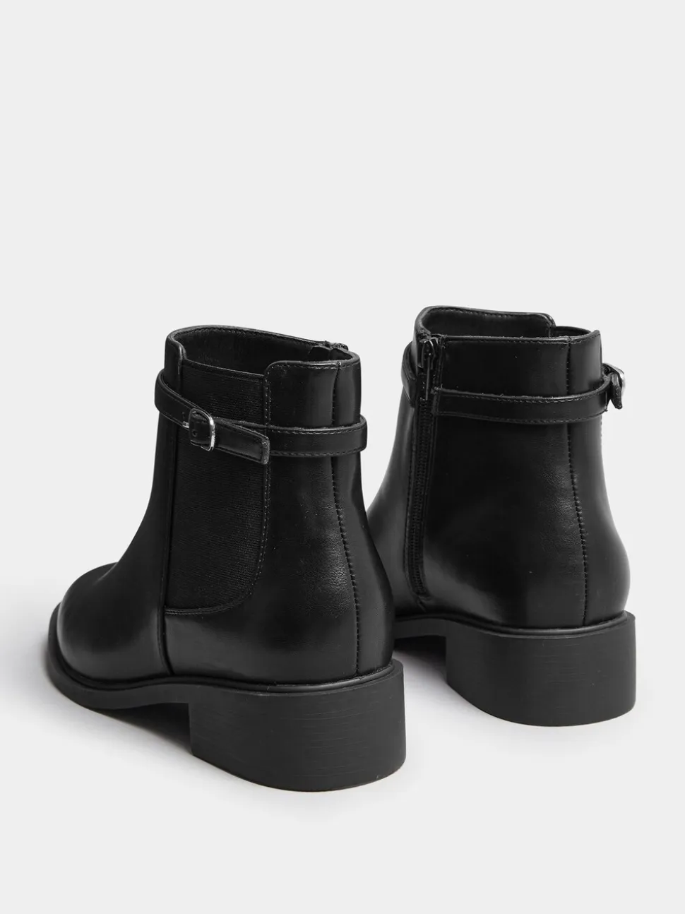 Zwart - Yours Curve Buckle Elastic Boots