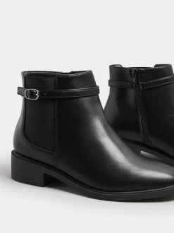 Zwart - Yours Curve Buckle Elastic Boots
