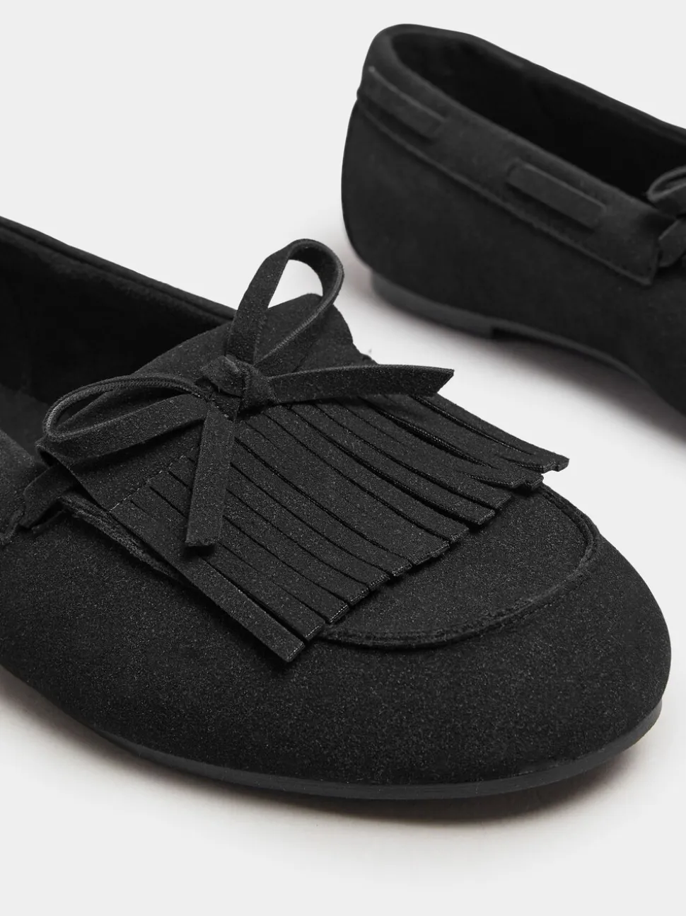 Zwart - Yours Curve Extra Wide Fit Fringe Moccasin Loafers