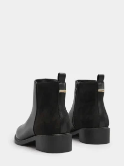 Zwart - Yours Curve Extra-Wide Fit Metal Trim Ankle Boots