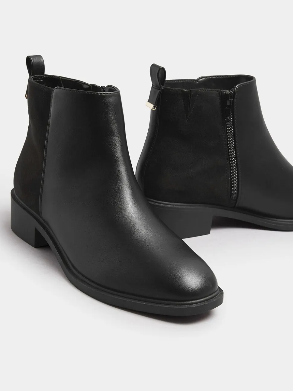 Zwart - Yours Curve Extra-Wide Fit Metal Trim Ankle Boots