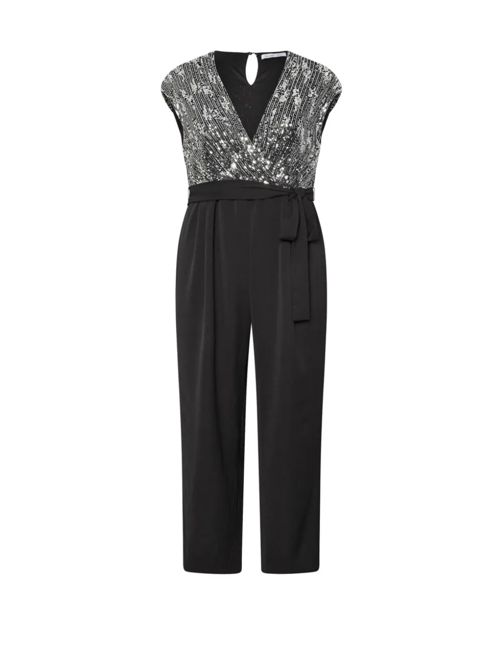 Zwart - Yours Curve London 2-in-1 Jumpsuit met Pailletten