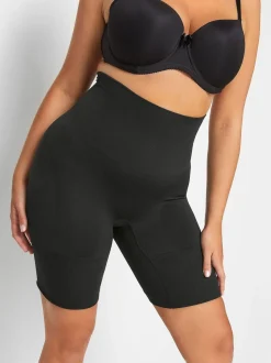 Zwart - Yours Curve Seamless Tummy Control High Waisted Shorts