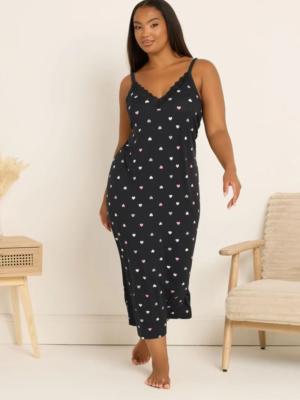 Zwart - Yours Curve Soft Touch Midaxi Chemise