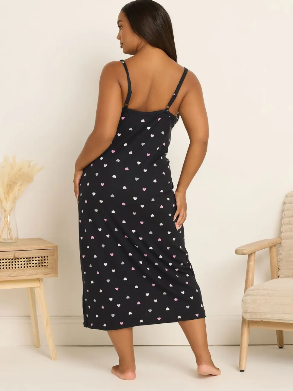 Zwart - Yours Curve Soft Touch Midaxi Chemise