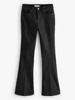 Zwart - Zandloper superzachte jeans met uitlopende pijpen