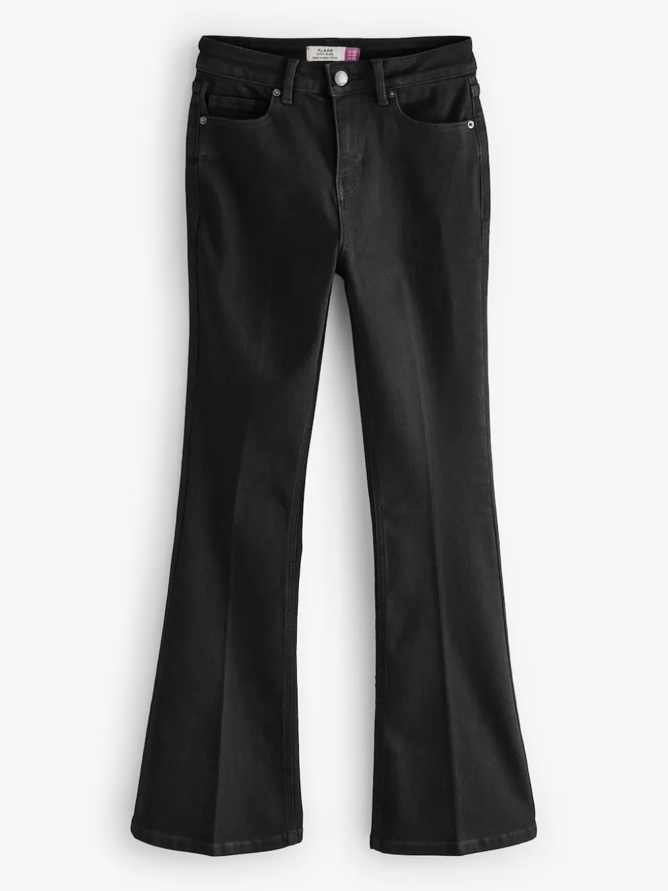 Zwart - Zandloper superzachte jeans met uitlopende pijpen
