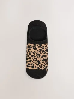 Zwart Animal - 5 Paar sneaker-footsies
