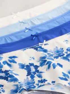 Zwart bloemenprint - 5 Niet-aftekenende slips met kanten achterkant