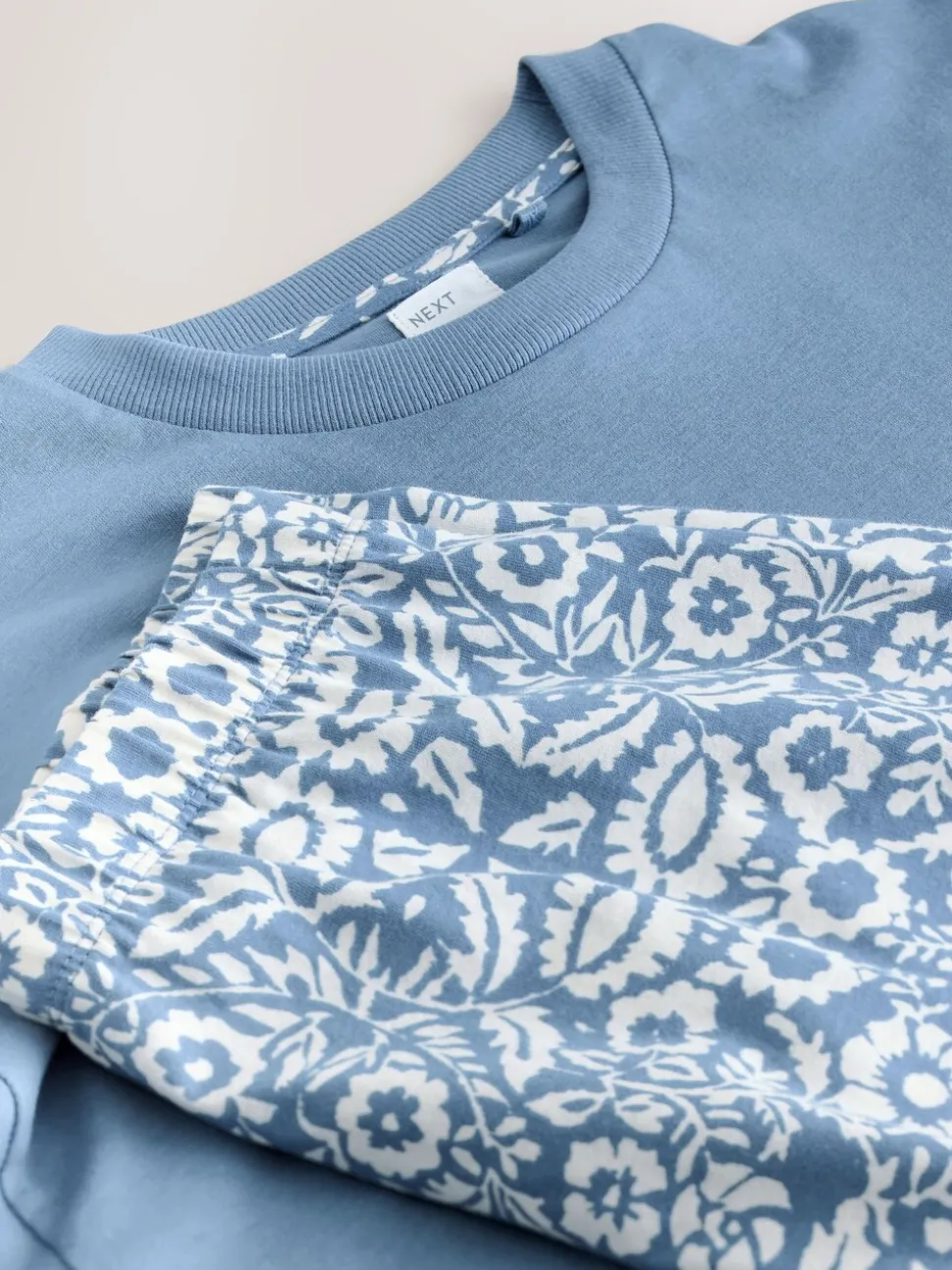 Zwart bloemenprint - Korte katoenen pyjama